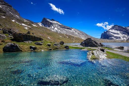 Bergsee Leukerbad Gemmi